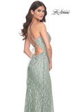 Picture of: Beautiful Prom Dress with Rhinestone and Flower Detail in Sage, Style: 31993, Detail Picture 11