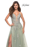 Picture of: Tulle A-line Dress with Jeweled Lace Appliques, Style: 30560, Detail Picture 14