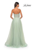 Picture of: Sweetheart Tulle and Rhinestone Prom Dress with Illusion Detail in Sage, Style: 31997, Detail Picture 15