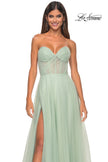Picture of: Sweetheart Tulle and Rhinestone Prom Dress with Illusion Detail in Sage, Style: 31997, Detail Picture 16