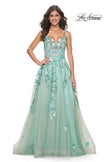Picture of: Gorgeous Sequin Floral Lace Applique A-Line Tulle Sage Prom Dress in Sage, Style: 32347, Detail Picture 1