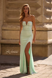 Picture of: Strapless Net Jersey Prom Dress with Unique Rhinestones in Sage , Style 32774, Detail Picture 1