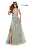 Picture of: Tulle A-line Dress with Jeweled Lace Appliques, Style: 30560, Detail Picture 3
