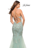 Picture of: Stunning Mermaid Tulle and Jeweled Lace Dress in Sage, Style: 30621, Detail Picture 5