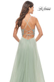 Picture of: Tulle Gown with Sheer Lace Bodice in Sage, Style: 31542, Detail Picture 5