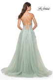 Picture of: A-Line Tulle Dress with Rhinestone Embellished Lace Applique in Light Colors in Sage, Style: 32438, Detail Picture 5