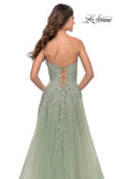 Picture of: Sweetheart Tulle Strapless Gown with Lace Applique in Sage, Style: 31363, Detail Picture 6