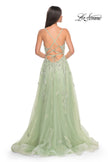 Picture of: Two Tone Tulle A-Line Prom Dress with Floral Beaded Detail in Sage, Style: 32090, Detail Picture 6