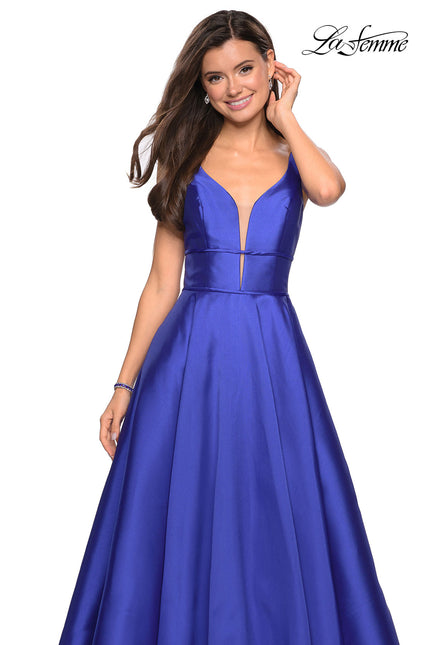 Picture of: A Line Sweetheart Prom Dress with Pockets in Sapphire Blue, Style: 26768, Detail Picture 3
