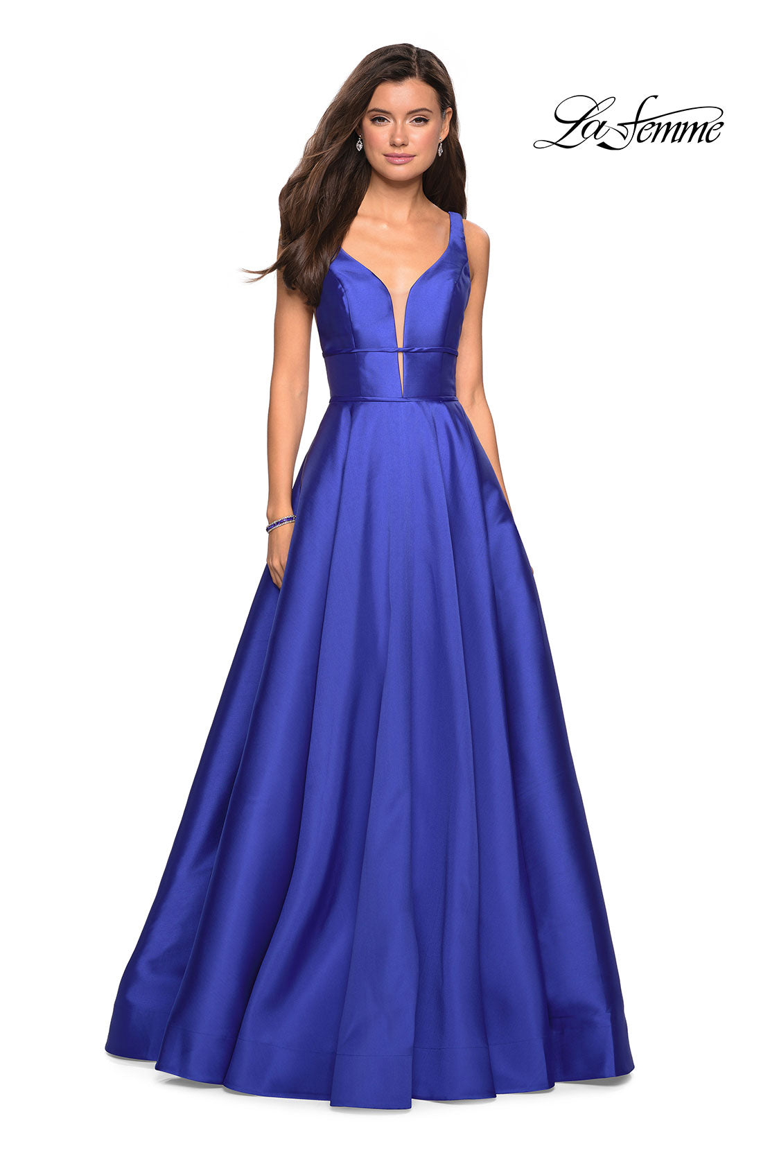 Picture of: A Line Sweetheart Prom Dress with Pockets in Sapphire Blue, Style: 26768, Detail Picture 7