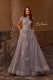 Picture of: Long Tulle Gown with Intricate Lace Detailing, Style: 26907, Main Picture