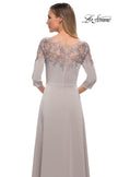 Picture of: Jersey Mother of the Bride Gown with Lace Neckline, Style: 29227, Detail Picture 8