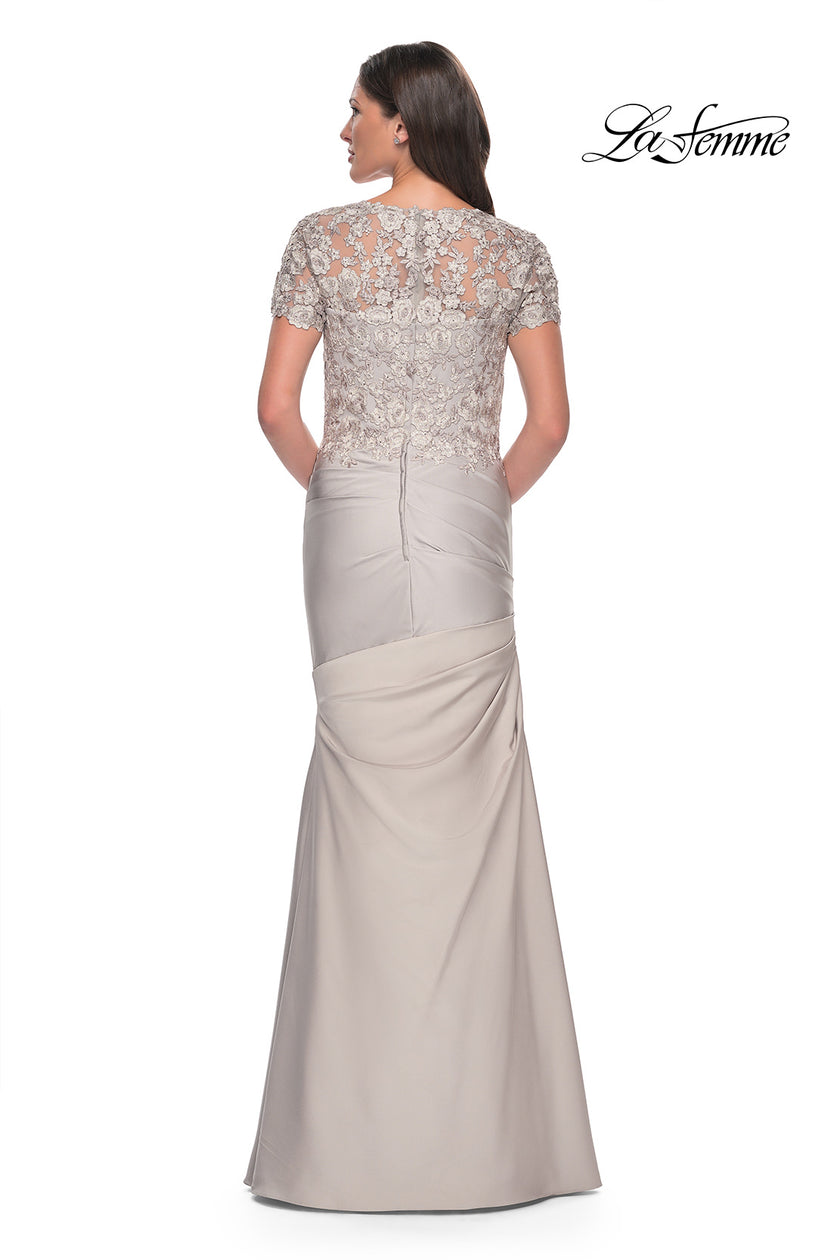Picture of: Satin Evening Dress with Lace and Scoop Neckline, Style: 27989, Detail Picture 10