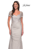 Picture of: Satin Evening Dress with Lace and Scoop Neckline, Style: 27989, Detail Picture 19