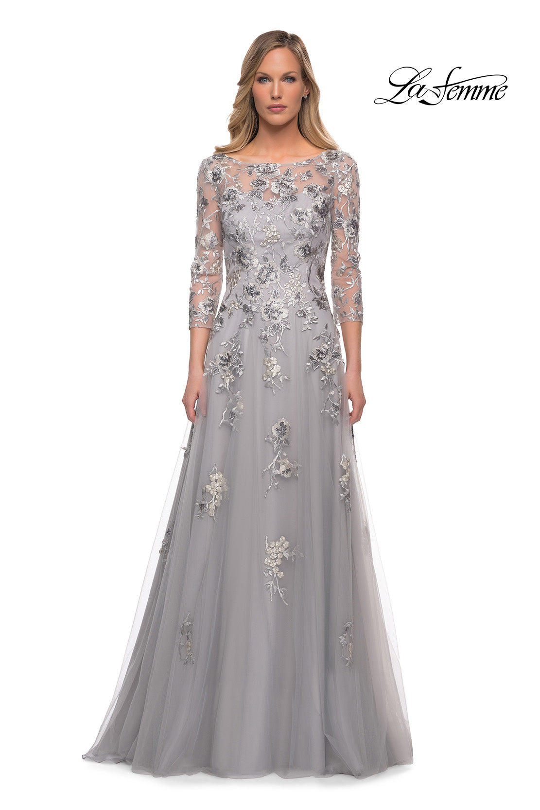 Picture of: A Line Tulle and Lace Gown with Boat Neckline, Style: 29825, Detail Picture 3