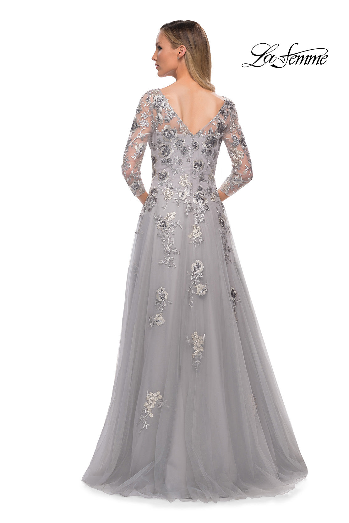 Picture of: A Line Tulle and Lace Gown with Boat Neckline, Style: 29825, Detail Picture 4