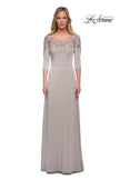 Picture of: Jersey Mother of the Bride Gown with Lace Neckline, Style: 29227, Detail Picture 5