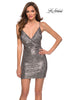 Picture of: Sequin Party Dress with Faux Wrap Bodice in SIlver, Style: 29304, Main Picture