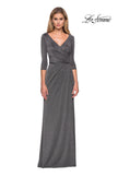 Picture of: 3/4 Sleeve Long Jersey Dress with Empire Waist in Silver, Style: 26419, Main Picture