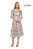 Picture of: Tea Length Lace and Sequin Embellished Dress in Silver, Style: 29988, Main Picture