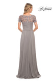 Picture of: Jersey Long Evening Dress with Short Lace Sleeves, Style: 29772, Detail Picture 7