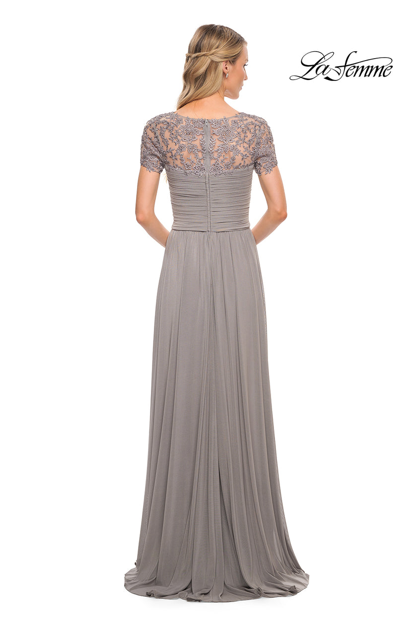 Picture of: Jersey Long Evening Dress with Short Lace Sleeves, Style: 29772, Detail Picture 7