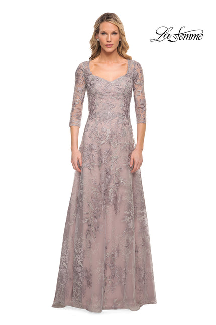 Picture of: Lace Mother of the Bride Dress with Full Skirt in Silver, Style: 30078, Main Picture