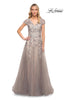 Picture of: Beaded Lace A-line Gown with Short Sleeves in Silver, Style: 30239, Main Picture