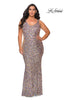 Picture of: Floor Length Multi Colored Sequin Plus Size Prom Dress in Silver, Style: 28863, Main Picture