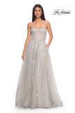 Picture of: Gorgeous Lace A-Line Dress with Rhinestone Lace Details in Silver, Style: 32111, Detail Picture 11