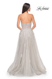 Picture of: Gorgeous Lace A-Line Dress with Rhinestone Lace Details in Silver, Style: 32111, Detail Picture 12