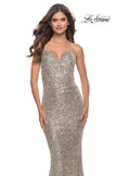 Picture of: Soft Sequin Long Gown with Lace Up Back, Style: 29949, Detail Picture 14