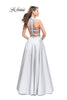 Picture of: Mikado Two Piece A-line Dress with Metallic Beading in Silver, Style: 25705, Back Picture