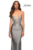Picture of: Prom Dress with Beautiful Lace Bodice and Jersey Skirt in Silver, Style: 30466, Detail Picture 4