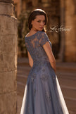 Picture of: Tulle A Line Gown with Lace Applique and V Neck, Style: 29380, Detail Picture 2