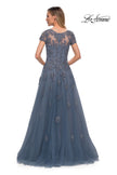 Picture of: Tulle A Line Gown with Lace Applique and V Neck, Style: 29380, Detail Picture 6