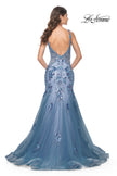 Picture of: Mermaid Two Tone Prom Dress with Sequin Lace Beaded Applique in Slate Blue, Style: 32192, Detail Picture 4