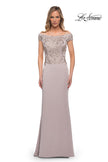 Picture of: Chic Satin Gown with Lace Off the Shoulder Top, Style: 29331, Detail Picture 3