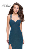 Picture of: Sparkly Jersey Dress with Side Cut Outs and Strappy Back in Teal, Style: 25258, Main Picture
