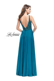 Picture of: A-Line Prom Gown with Chiffon Skirt and Beaded Bodice in Teal, Style: 26053, Main Picture