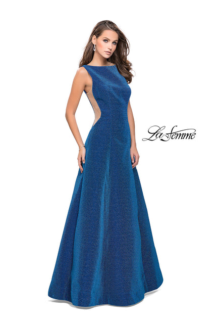 Picture of: Long Mikado Ball Gown with Boat Neckline and Pockets in Turquoise, Style: 26231, Main Picture