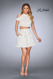 Picture of: Lace Two Piece Dress with Open Shoulders and Keyhole in White, Style: 25021, Detail Picture 7
