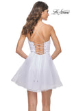 Picture of: Cute Flared Tulle Skirt Dress with Sheer Bodice in White, Style: 31763, Detail Picture 7