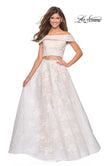 Picture of: Two Piece Off the Shoulder Lace Prom Dress in White Nude, Style: 27028, Detail Picture 1