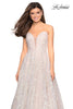 Picture of: Strapless A-Line Embroidered Prom Dress in White/Nude, Style: 27640, Detail Picture 1