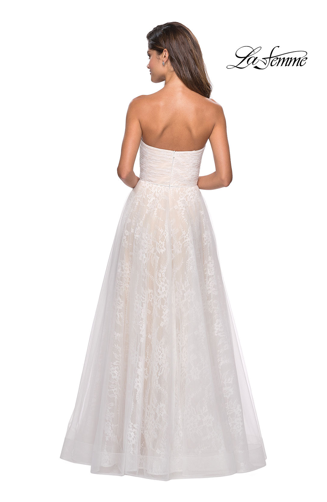 Picture of: Strapless Lace Ball Gown with Sweetheart Neckline in White Nude, Style: 27135, Detail Picture 3