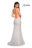 Picture of: Long Lace Prom Dress with High Neckline in White, Style: 27289, Main Picture