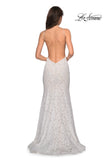 Picture of: Long Lace Prom Dress with High Neckline in White, Style: 27289, Detail Picture 9