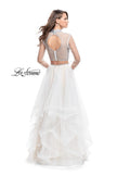 Picture of: Long Sleeve Two Piece Dress with Tulle Ruffle Skirt in White, Style: 25555, Back Picture