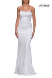 Picture of: Strapless Satin Gown with Fitted Silhouette in White, Style: 33546, Detail Picture 19